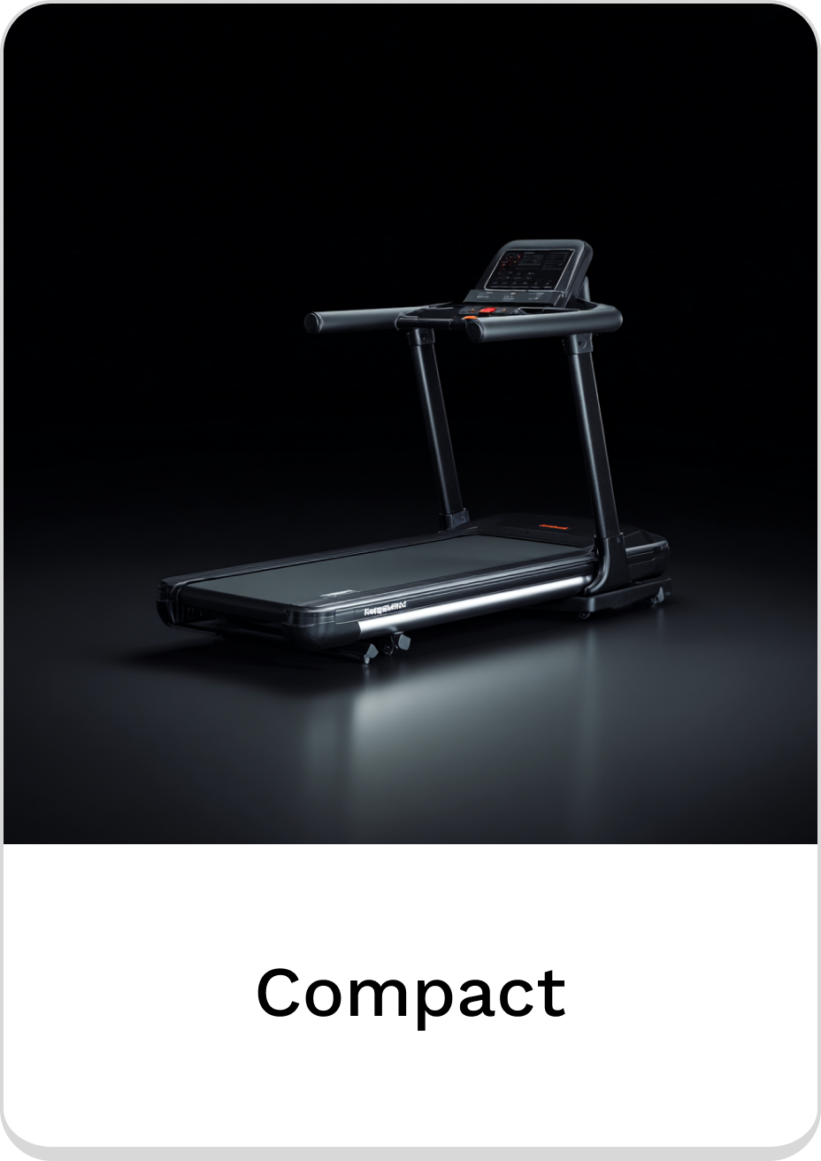 Compact treadmill designed for efficient home workouts in limited spaces.