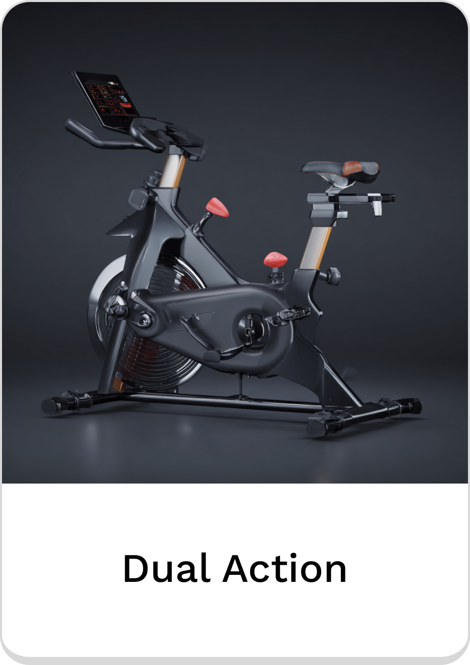 Dual action exercise bike with advanced features for a complete workout experience.