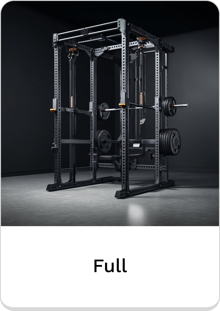 Heavy-duty full home gym rack for strength training and versatility.