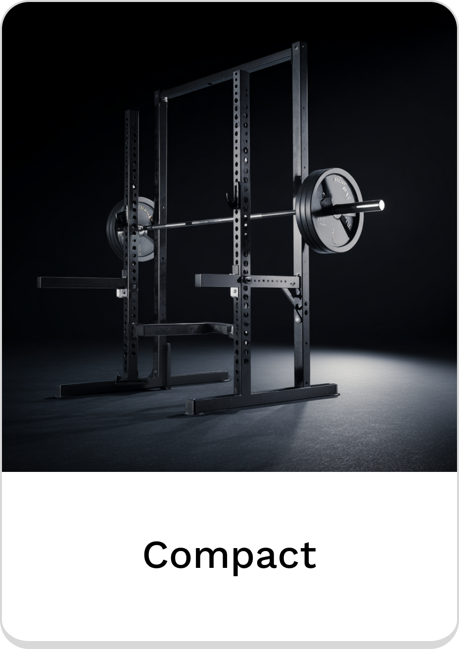 Compact weight lifting rack for effective home gym workouts and strength training.