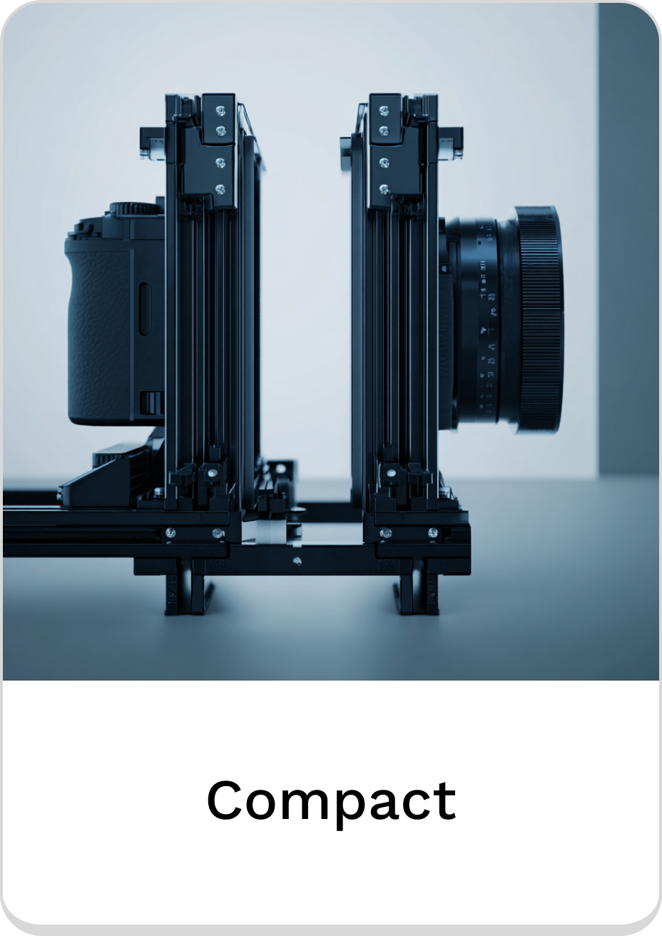 Compact camera support system for enhanced stability and precision in photography.