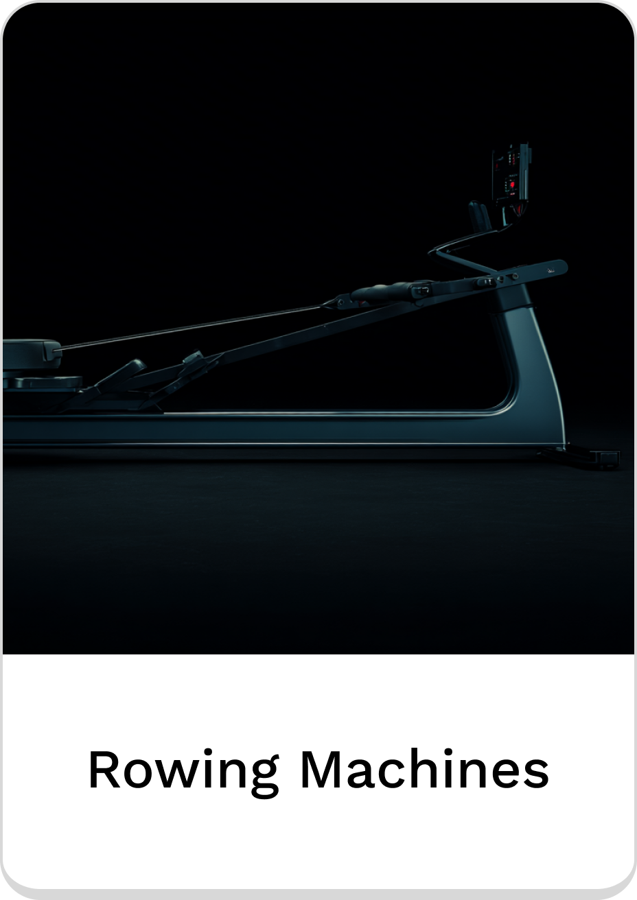 Sleek rowing machine design, perfect for home fitness workouts.