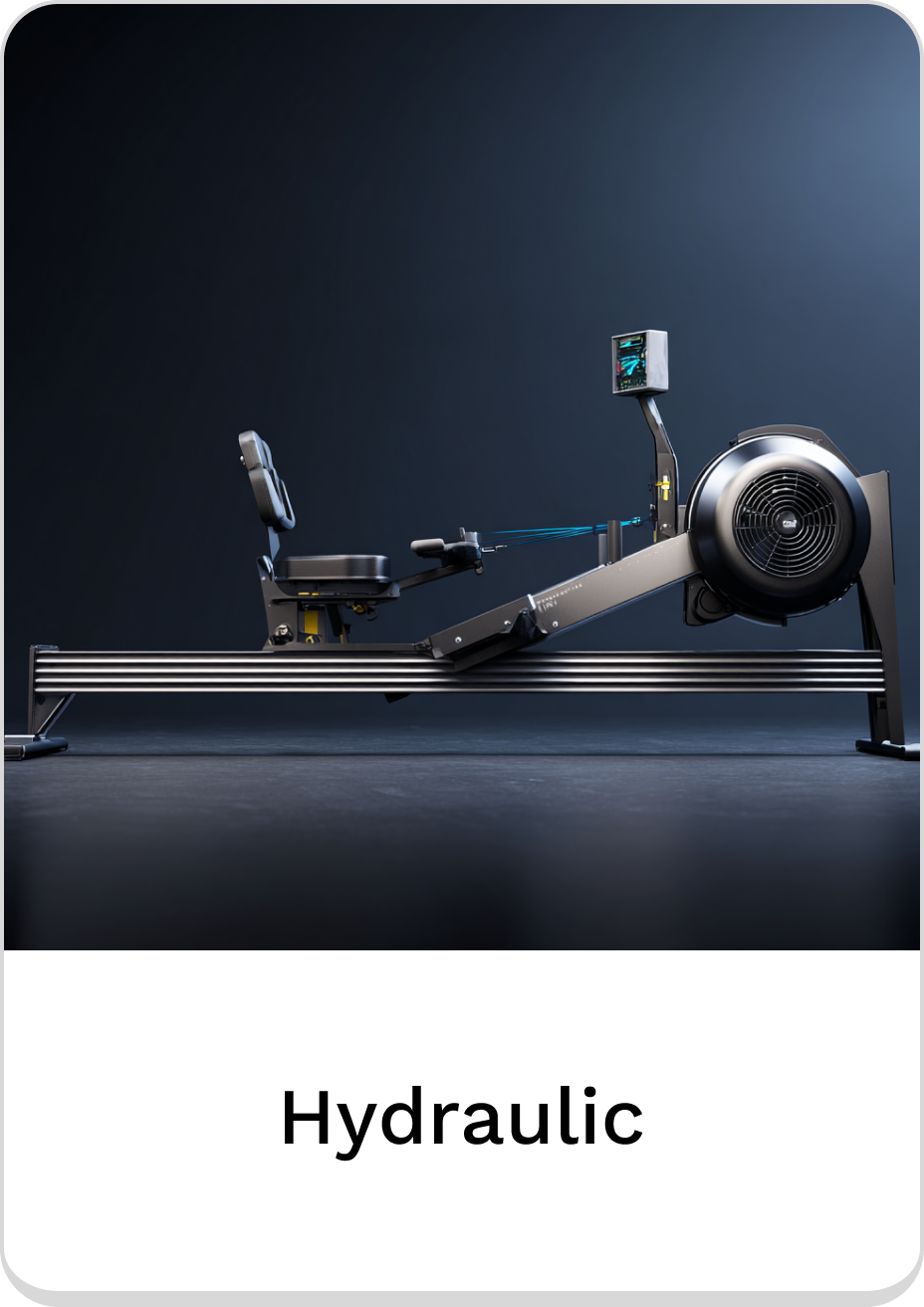 Hydraulic rowing machine with adjustable resistance for effective workouts.