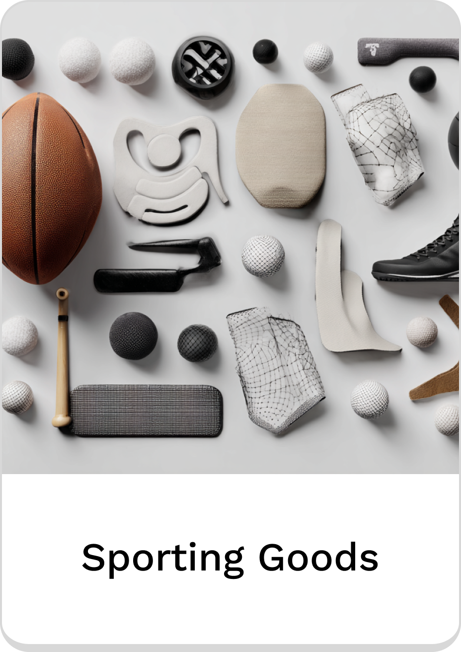 Collection of various sporting goods for active lifestyle enthusiasts.
