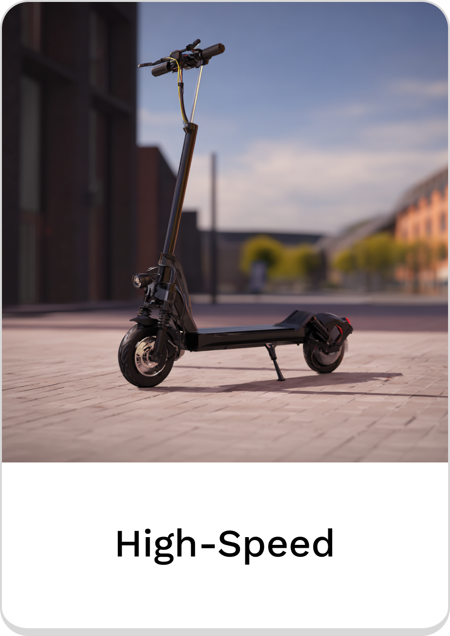 High-speed electric scooter designed for urban commuting and enhanced portability.