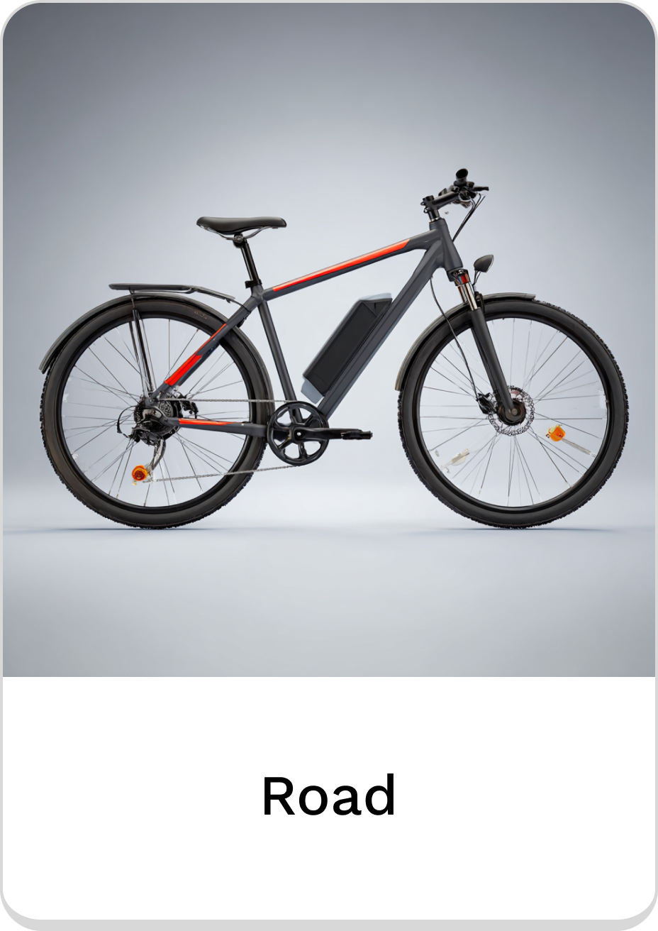 Stylish road bike with modern design and electric assist features.