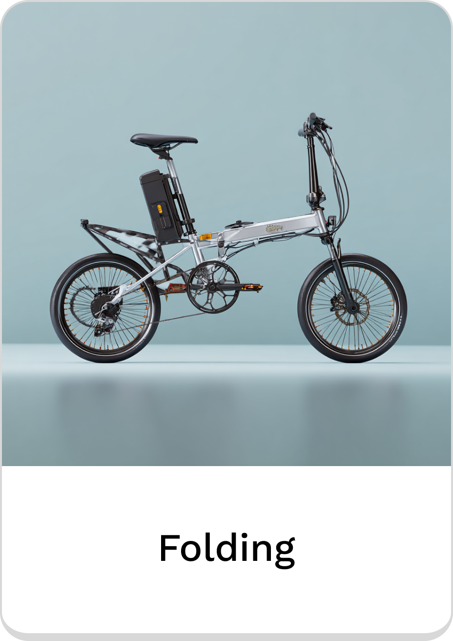 Sleek folding electric bike with modern design and efficient performance features.