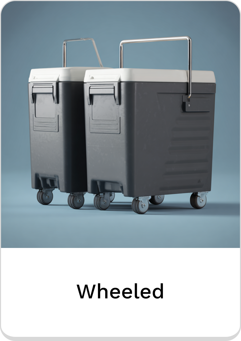 Stylish wheeled coolers perfect for picnics and outdoor gatherings.