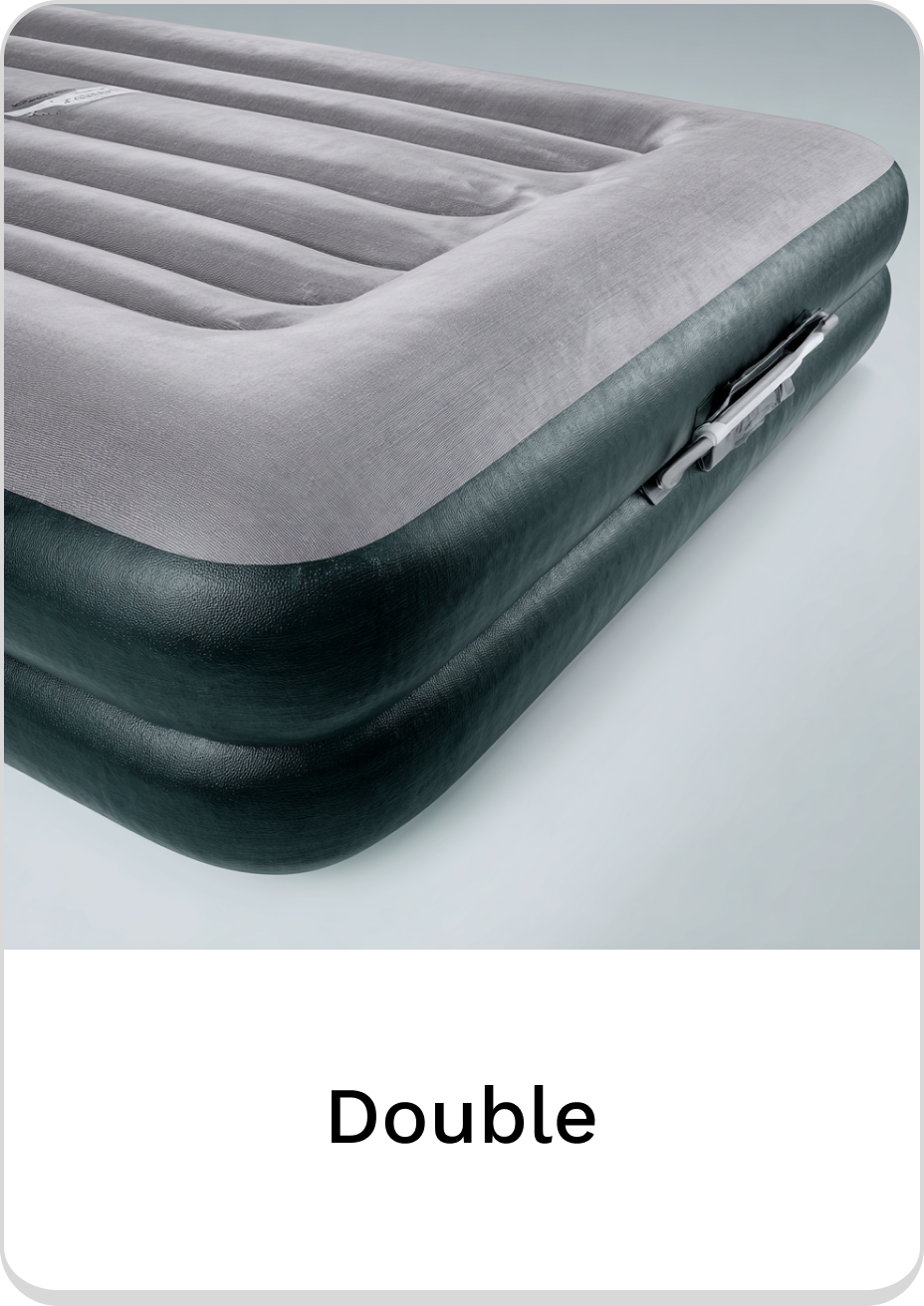 Comfortable double air mattress with plush surface for restful sleep.