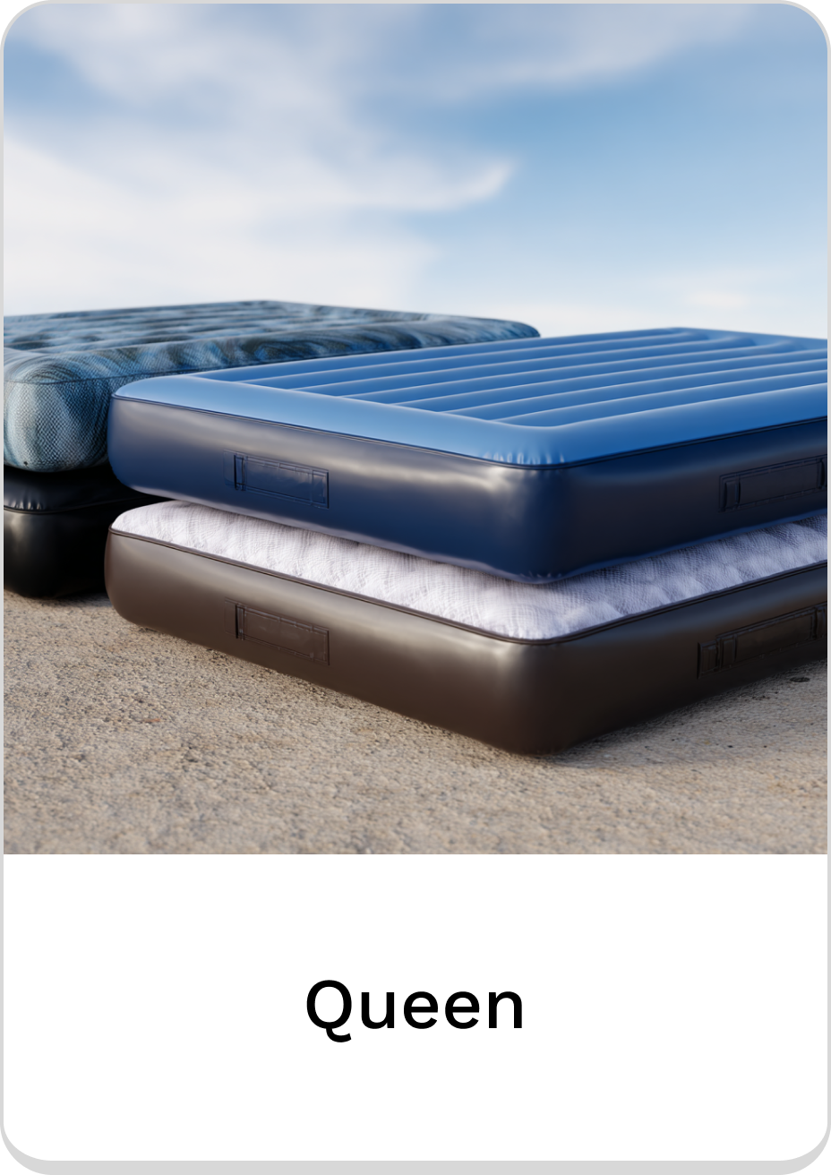 Three stacked queen air mattresses showcasing comfort and durability for your needs.