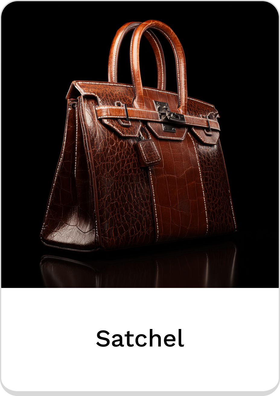 Luxury brown leather satchel with elegant design and stylish features.