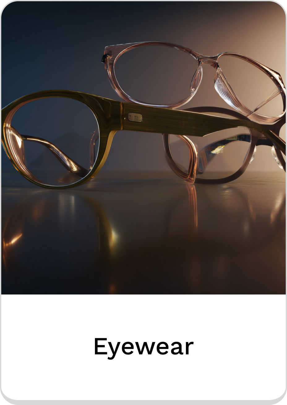 Stylish eyewear featuring unique frames in various colors and designs.