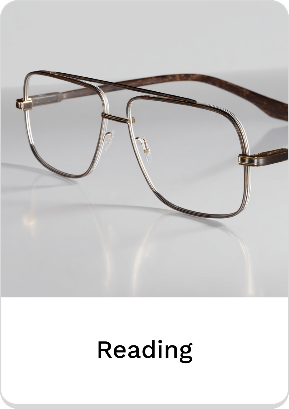 Stylish reading glasses with a classic frame design for comfortable reading.