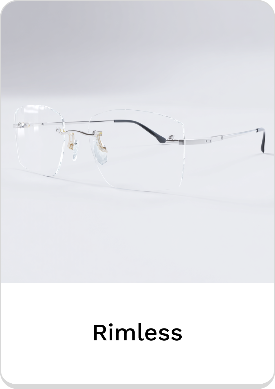 Stylish rimless glasses with a modern, minimalist design for everyday wear.