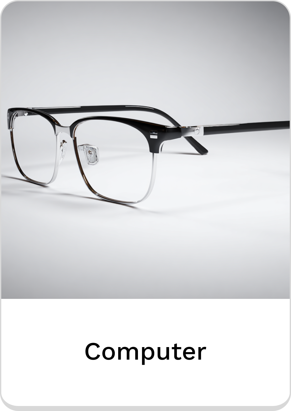 Stylish black and clear computer glasses for modern digital use.