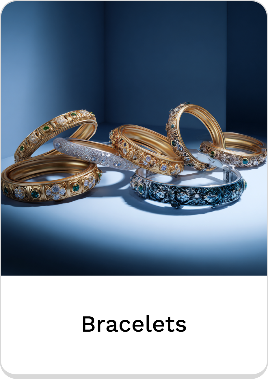 Stylish gold and silver bracelets adorned with colorful gems.