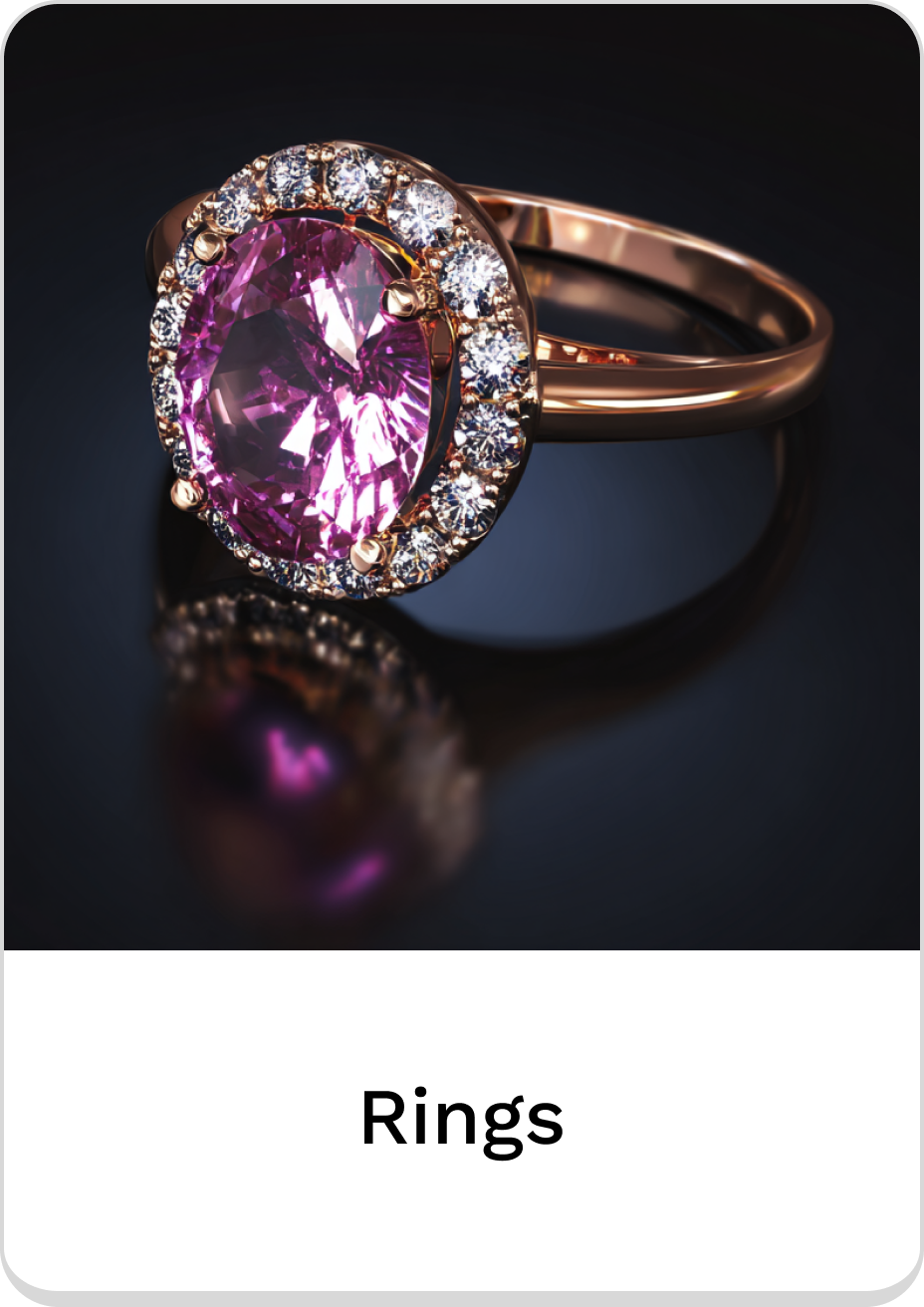 Elegant pink gemstone ring with sparkling diamonds, perfect for rings collection.