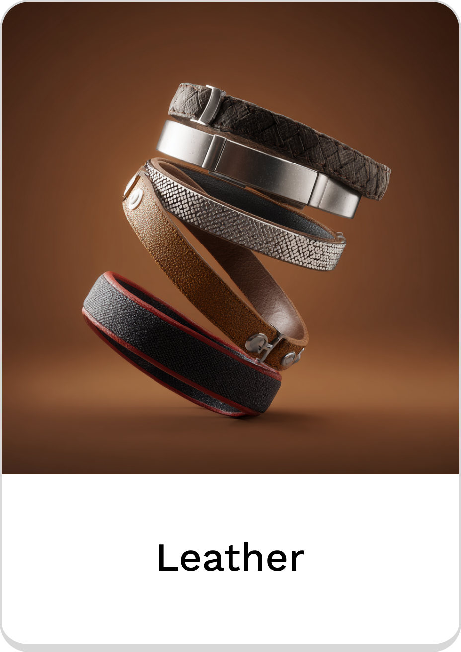 Stylish leather bracelets showcasing various textures and designs for versatile fashion.