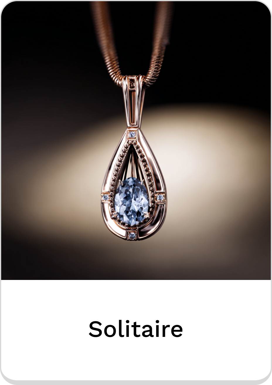 Elegant solitaire pendant with a sparkling blue gem, perfect for any occasion.