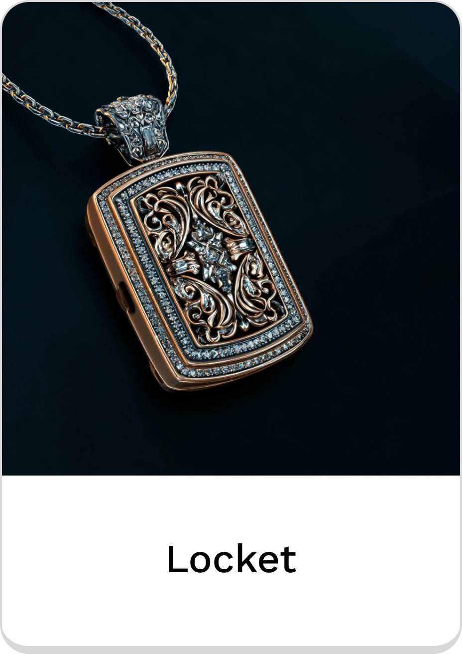Elegant locket with intricate design and sparkling details, perfect for cherished memories.