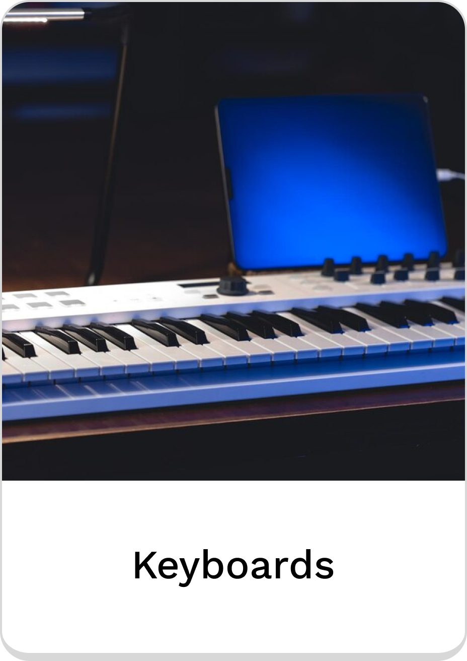 Modern keyboard setup with an illuminated display, perfect for music production.