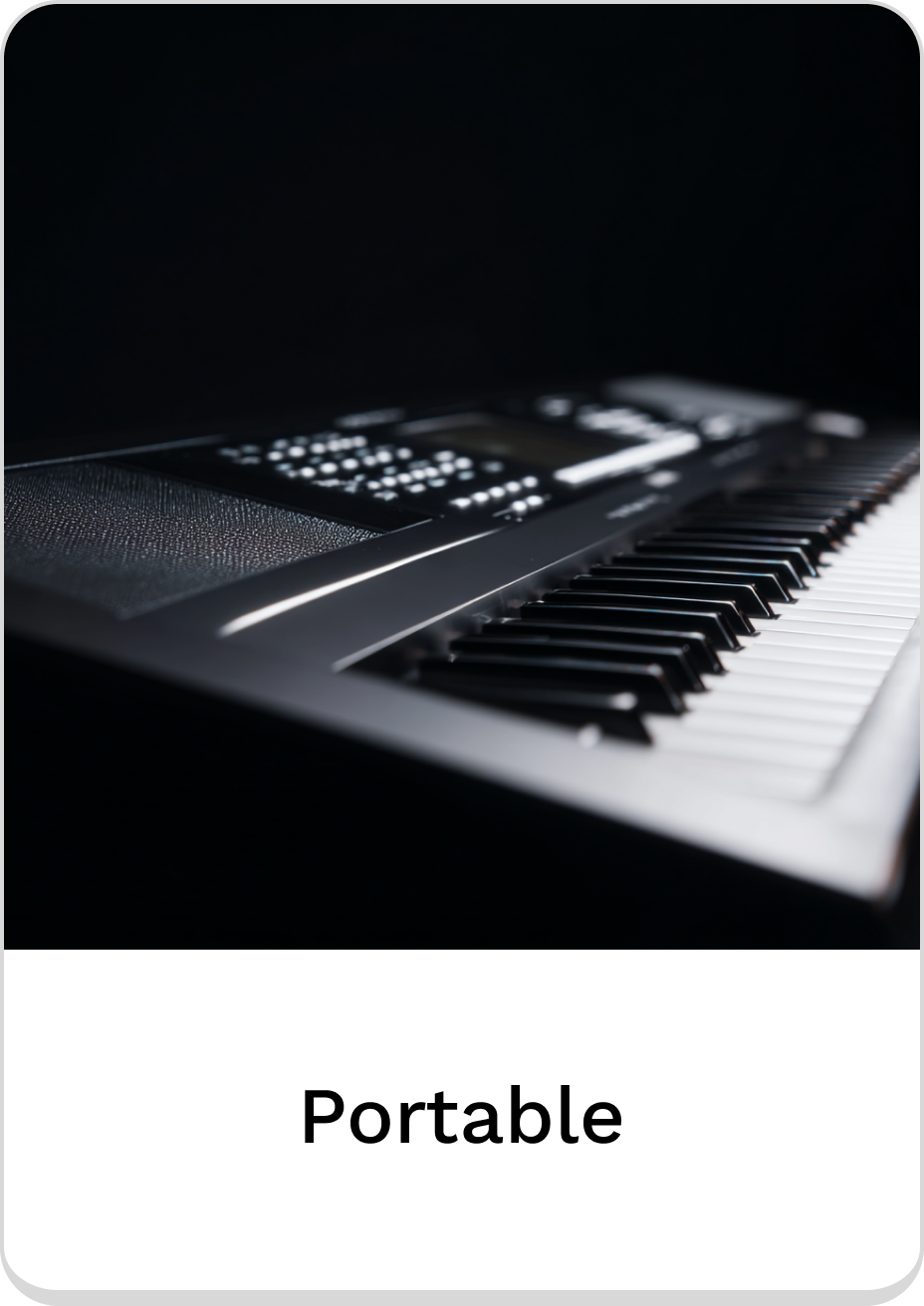 Portable keyboard with sleek design and modern features for music enthusiasts.