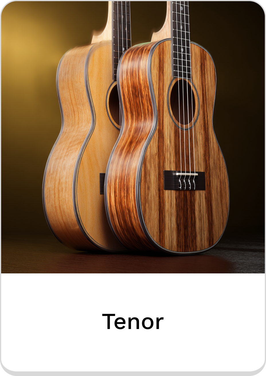 Beautiful tenor guitars showcasing stunning craftsmanship and rich tones.