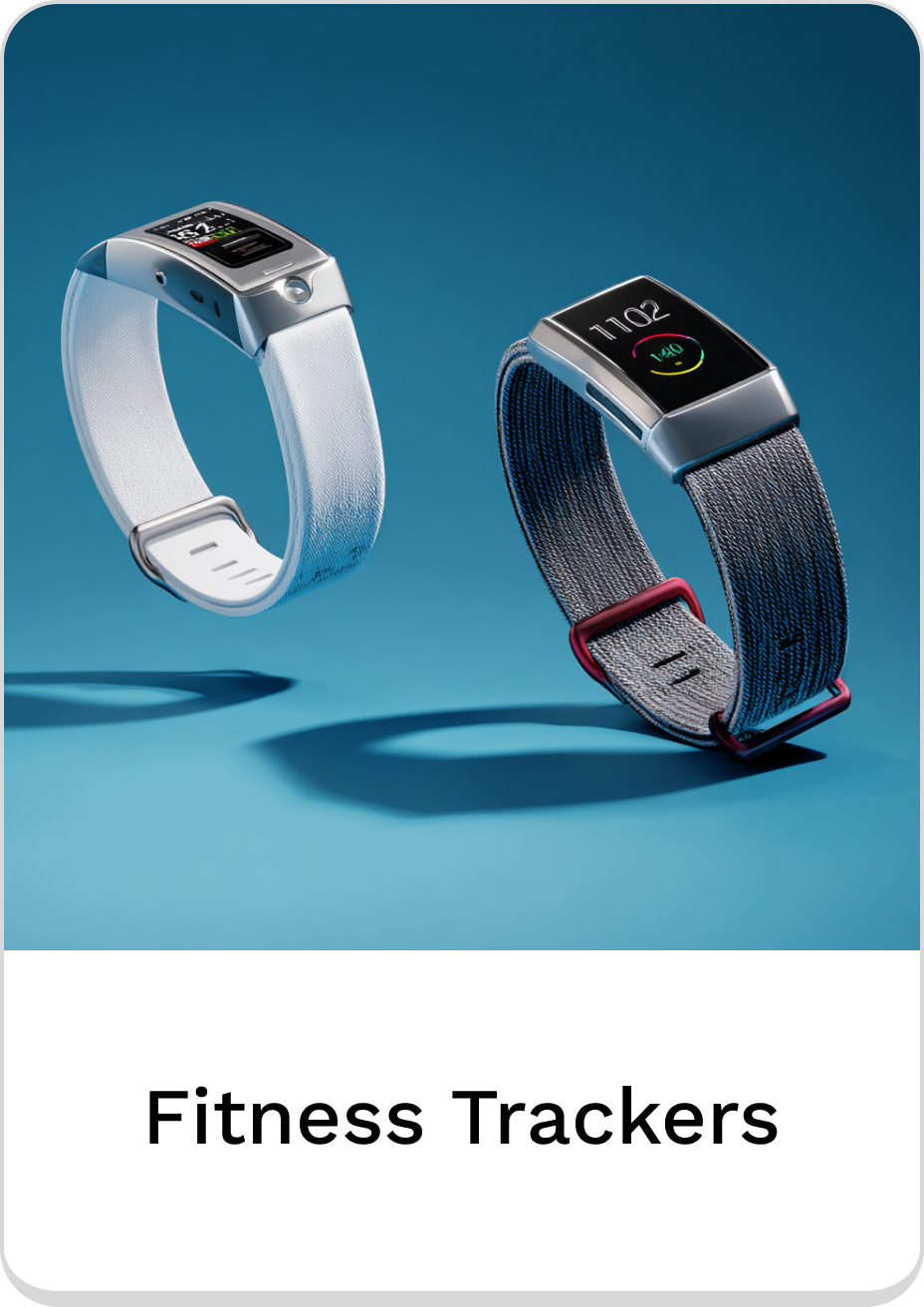Stylish fitness trackers in various colors for health monitoring and activity tracking.