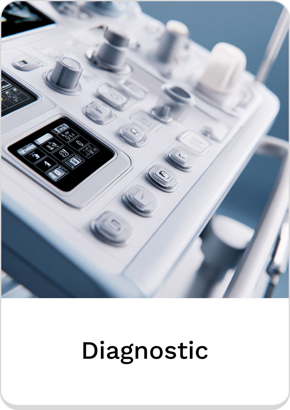 Close-up of advanced diagnostic equipment controls and features for medical professionals.