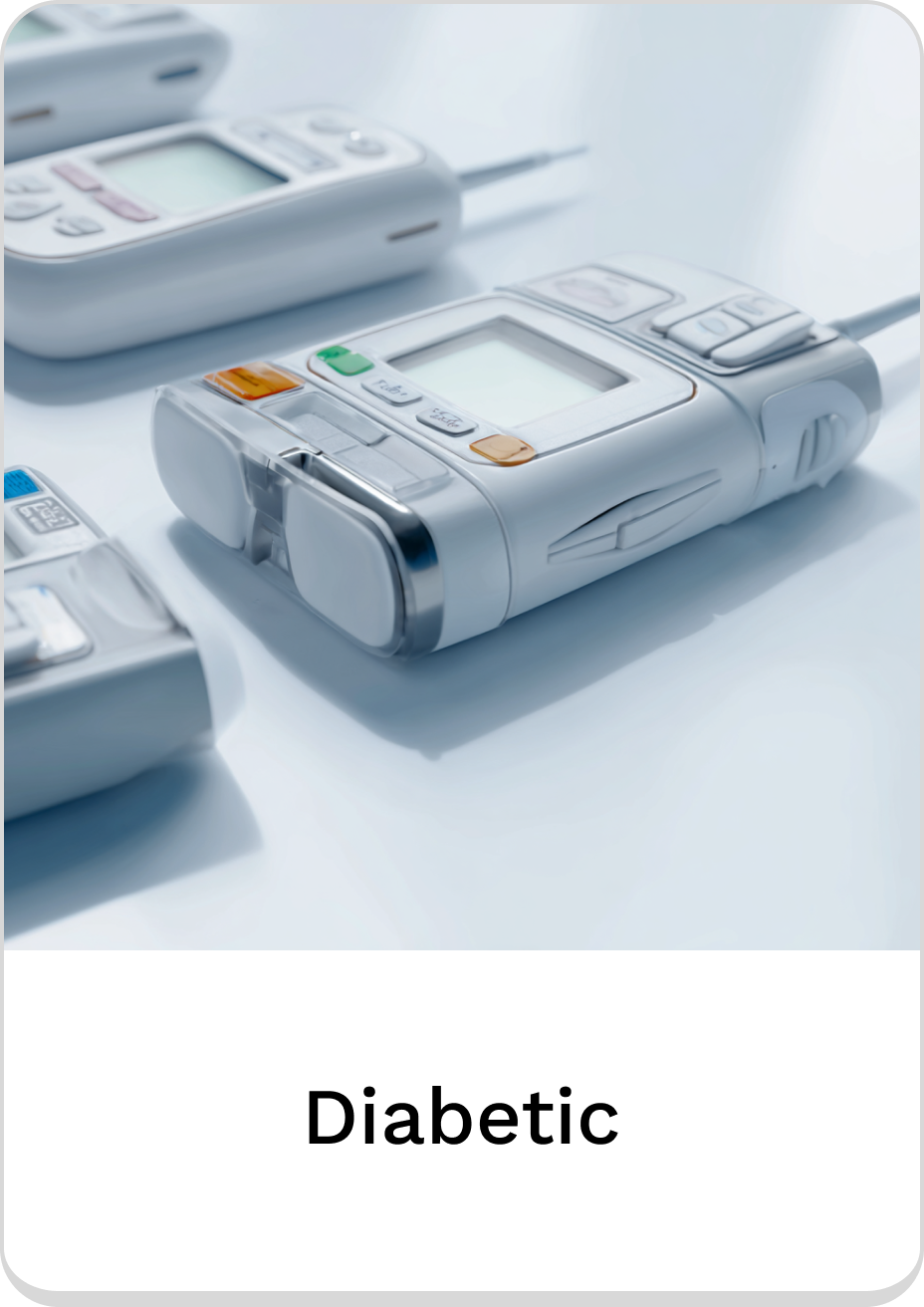 Diabetic glucose meters for accurate blood sugar monitoring.