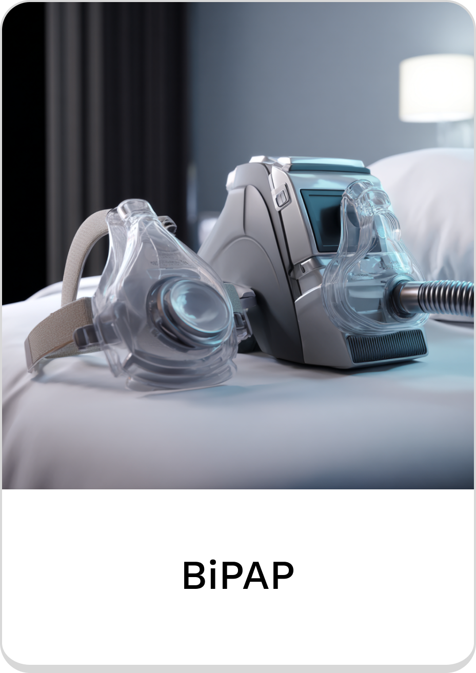 BiPAP machine with mask, ideal for sleep apnea treatment and respiratory support.