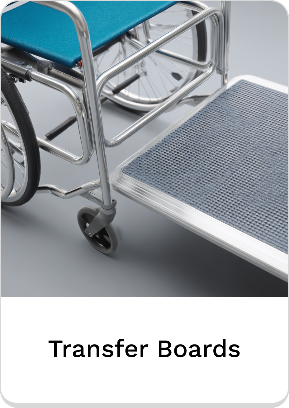 Durable transfer boards for easy wheelchair transfers and mobility assistance.