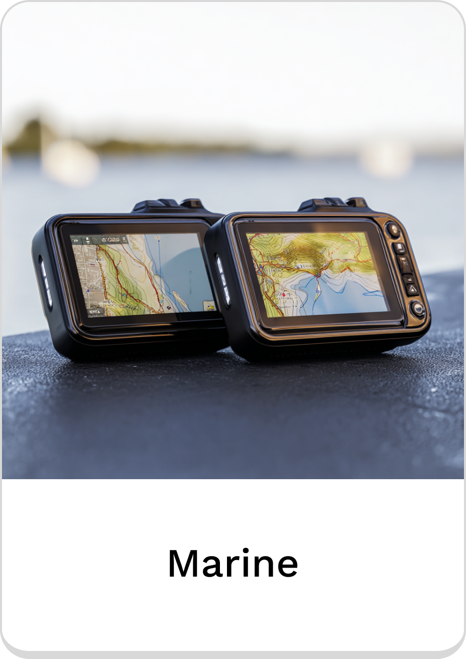High-quality marine GPS devices showcasing detailed maps for navigation.
