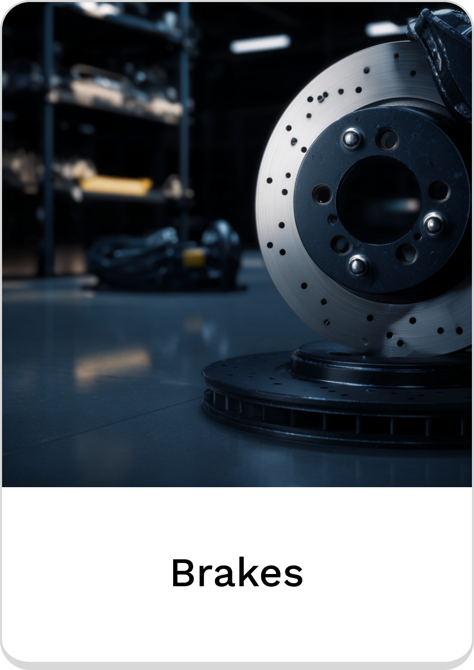 High-performance brakes showcased in a well-lit automotive workshop environment.