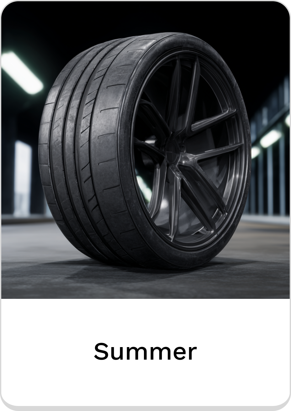 High-performance summer tire with sleek design for enhanced grip and speed.