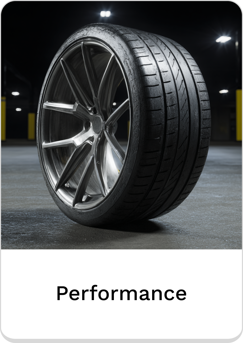 High-performance tire showcasing sleek design and superior grip for optimized driving.