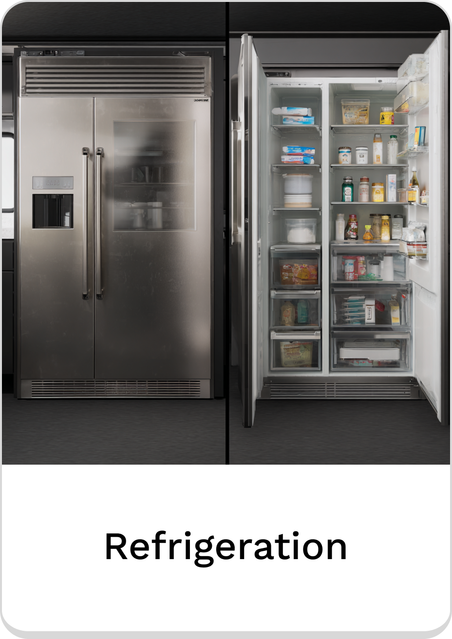 Modern stainless steel refrigerator for efficient refrigeration and organized food storage.