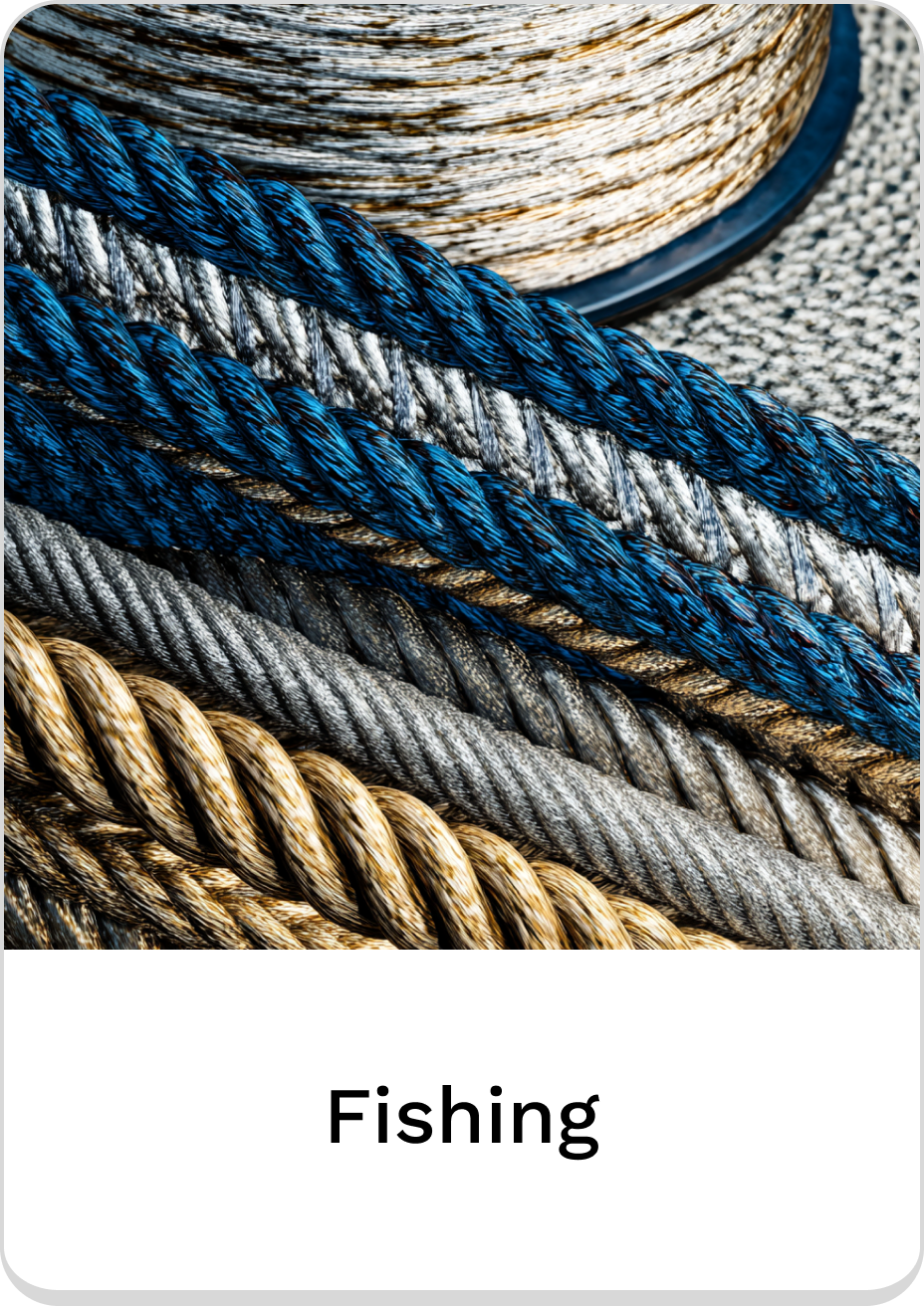 Colorful fishing ropes stacked, perfect for all your fishing adventures.