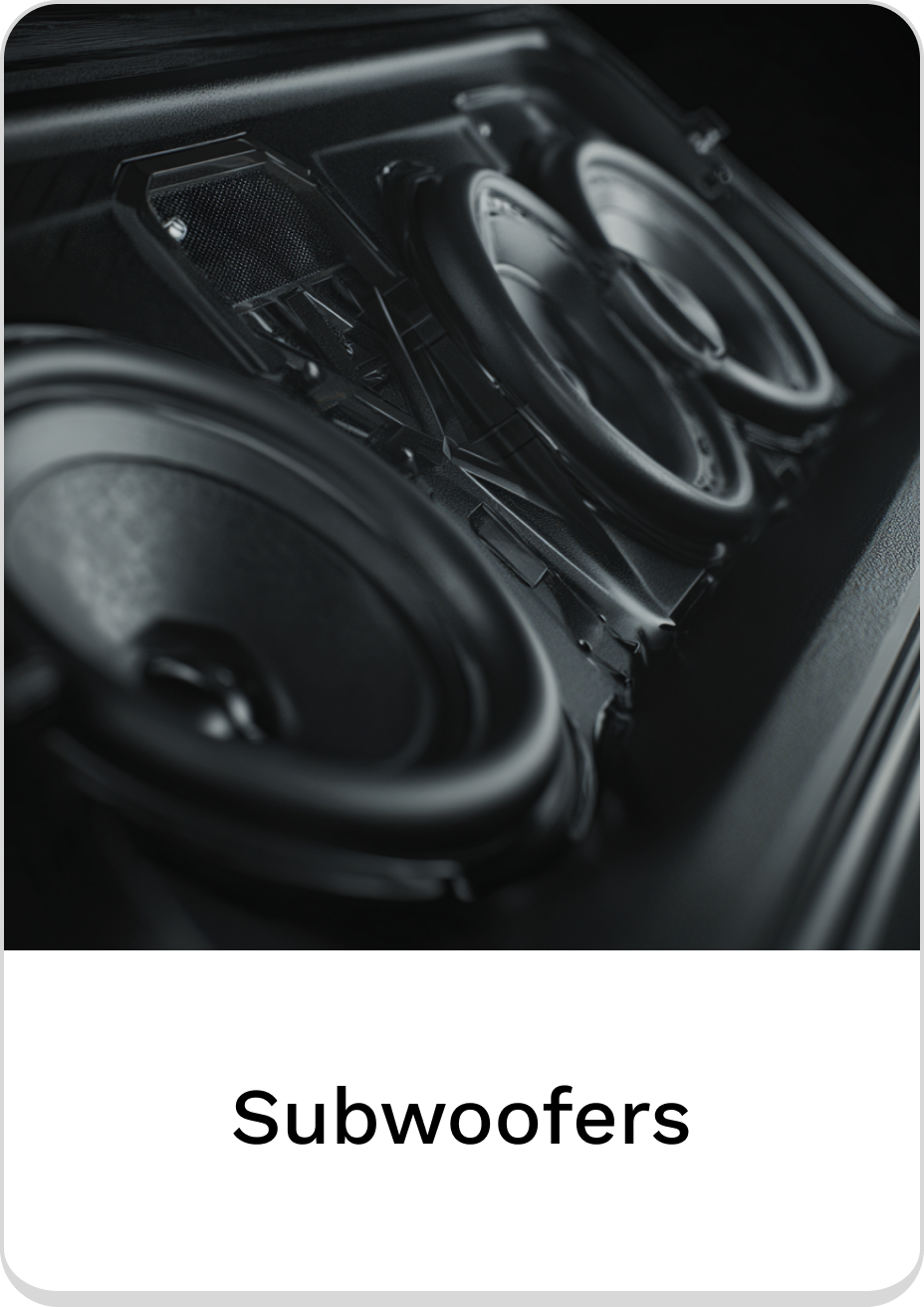 High-performance subwoofers showcasing deep bass and superior sound quality.