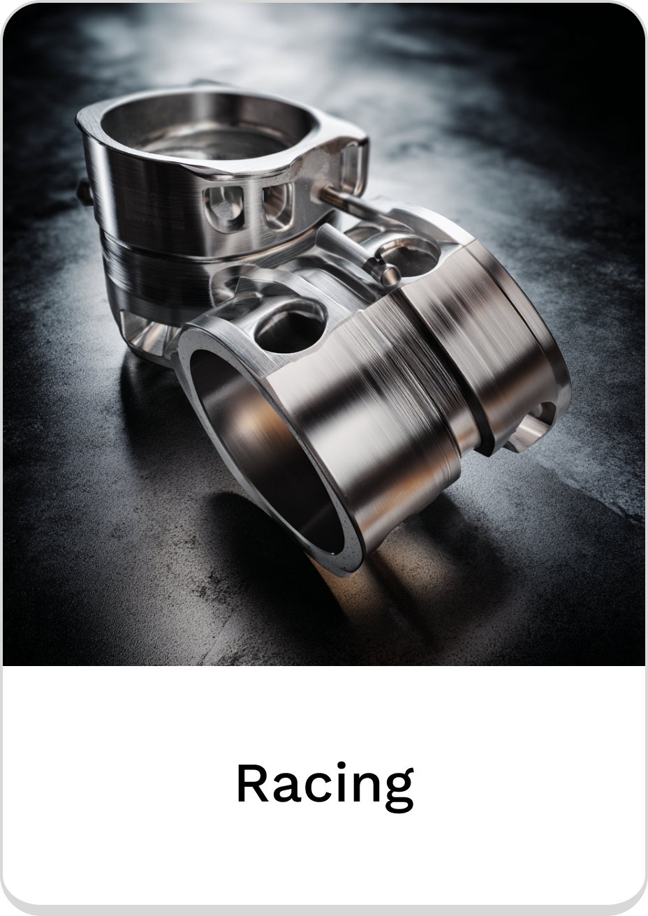High-performance racing throttle body in polished aluminum for enhanced airflow.