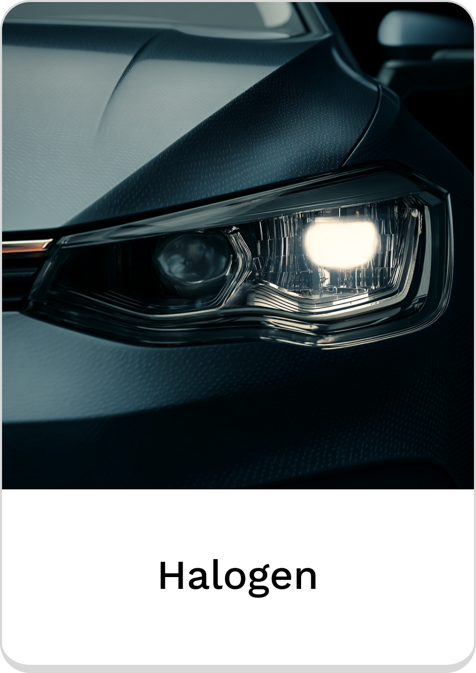 High-quality halogen car headlight for enhanced visibility and safety on the road.