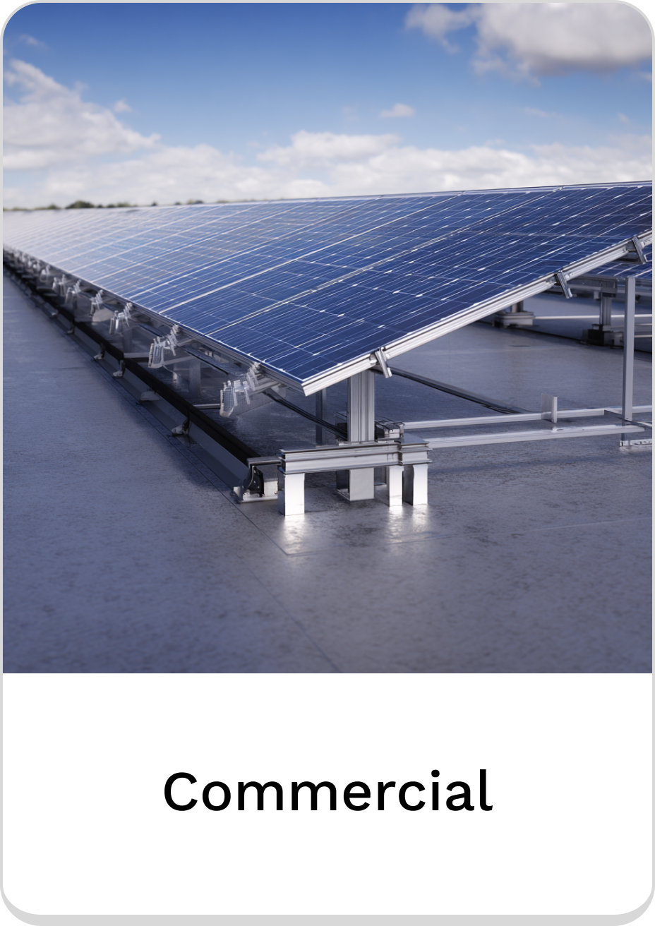 Commercial solar panel installation on a rooftop, showcasing energy efficiency.