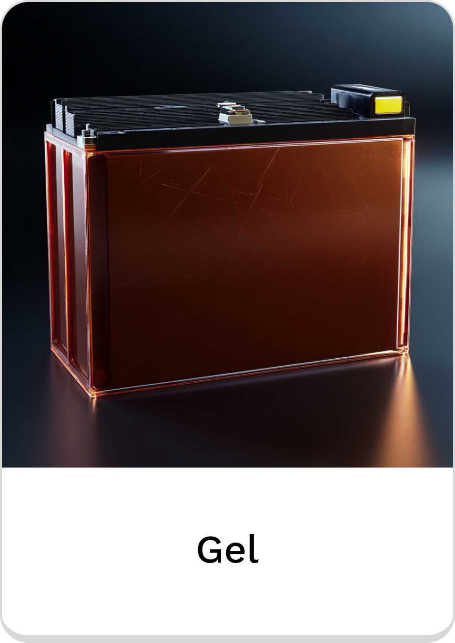 High-performance gel battery for reliable power storage and delivery.