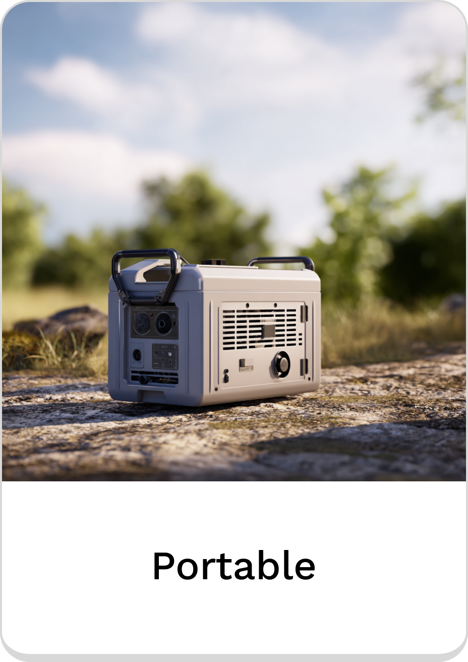 Portable generator showcased outdoors, perfect for camping and outdoor adventures.