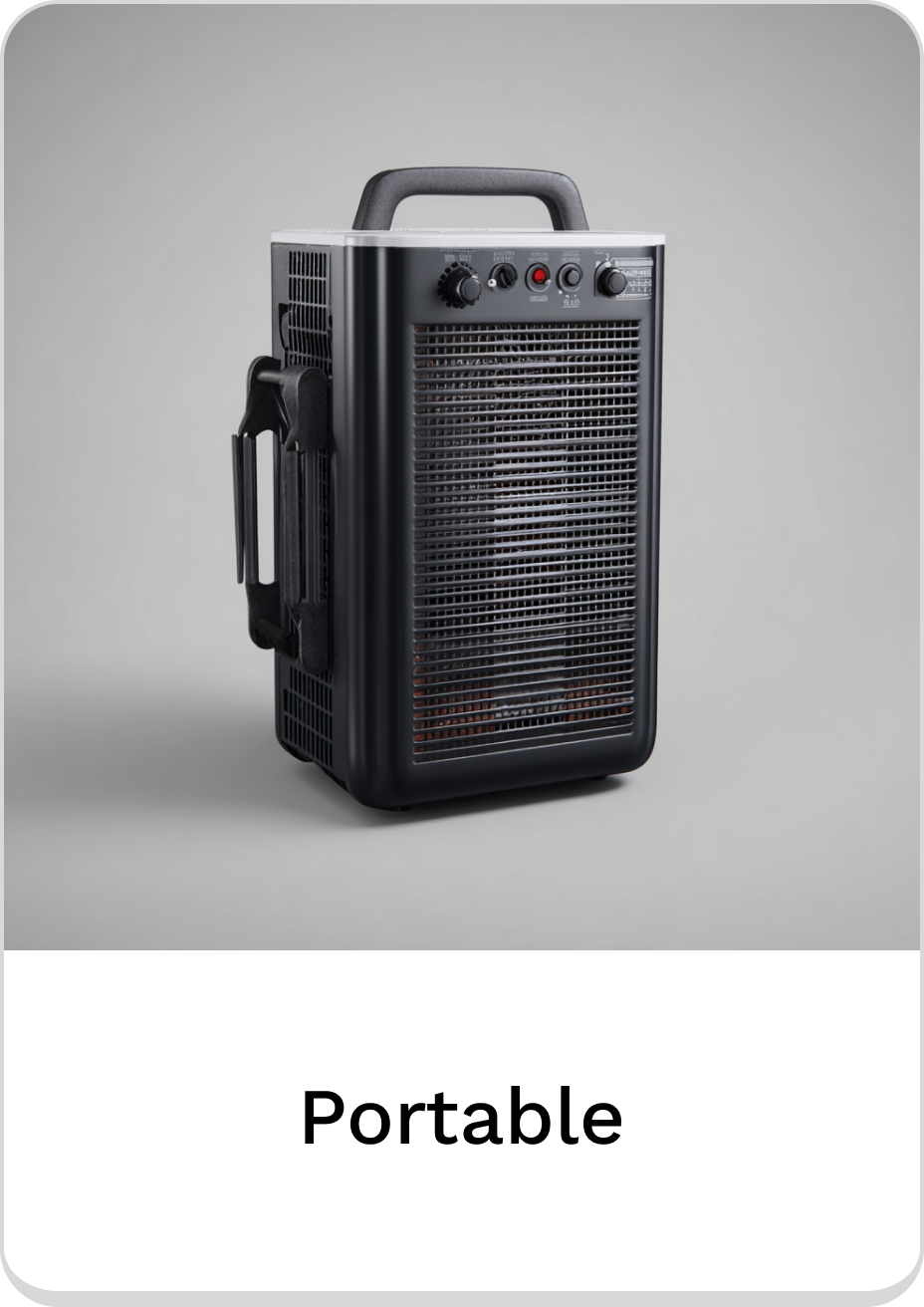 Portable heater with adjustable settings for cozy indoor warmth.