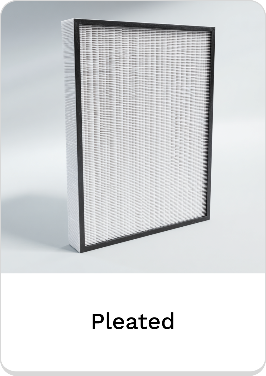 High-efficiency pleated air filter for improved indoor air quality.