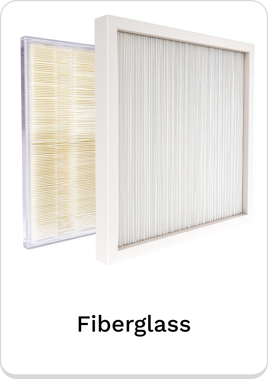 High-efficiency fiberglass air filters for improved indoor air quality.