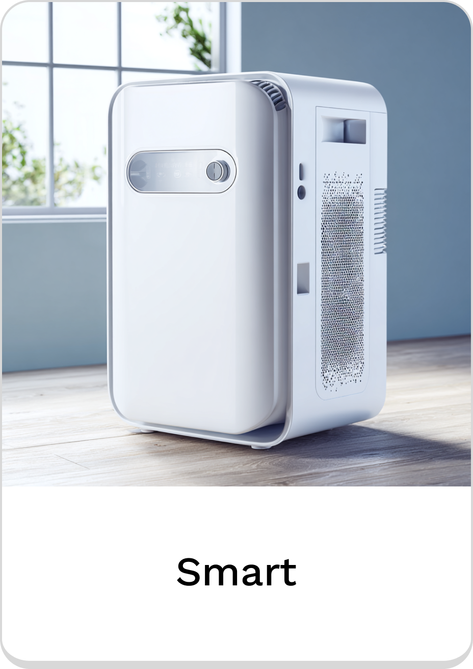 Smart air purifier for efficient indoor air quality and modern home aesthetics.