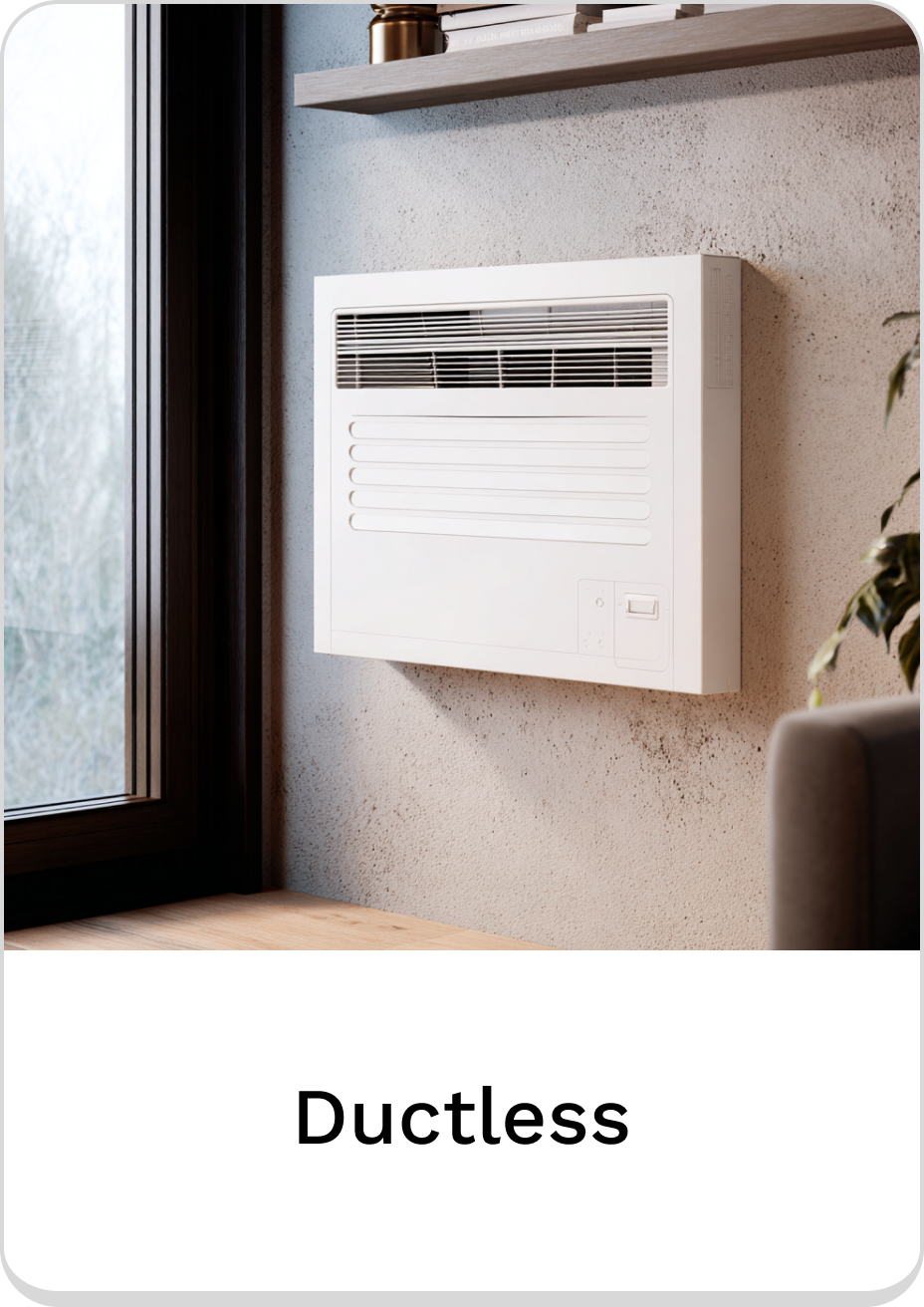 Modern ductless air conditioning unit mounted on a stylish interior wall.