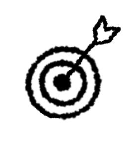 An arrow hitting a target in the center